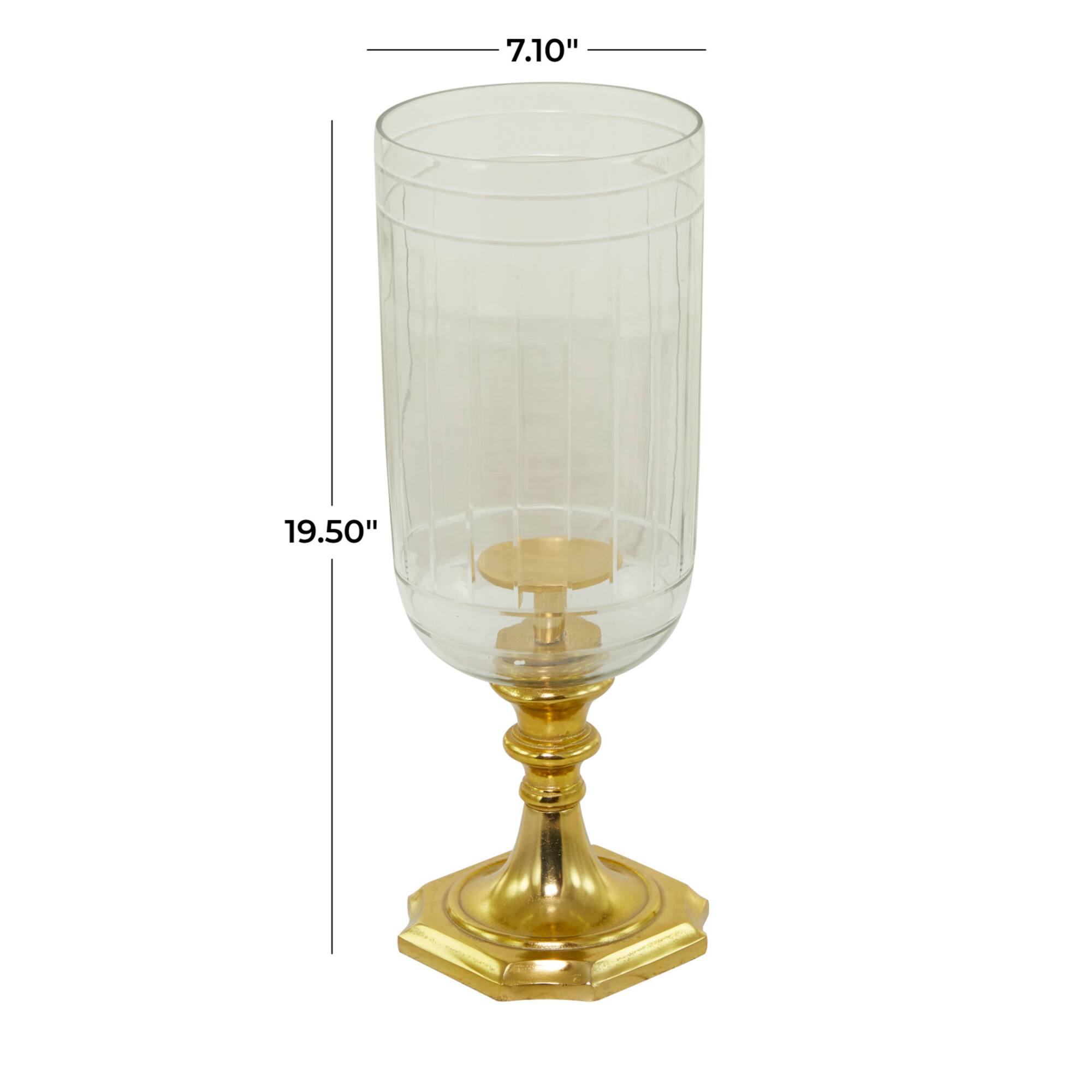 20" Gold Glam Hurricane Lamp